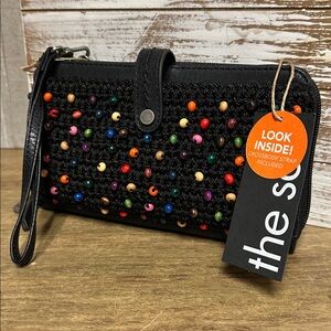 The Sak Black Multicolor Beaded Crossbody Bag